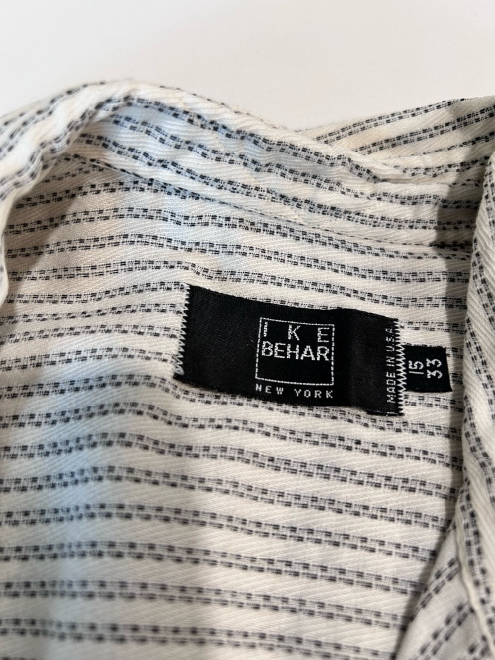 Ike Behar Long-Sleeve Striped Dress Shirt - White & Gray - Picture 13 of 16